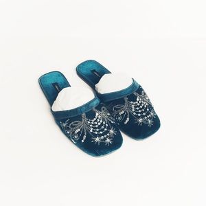Xhilaration beaded velvet slippers